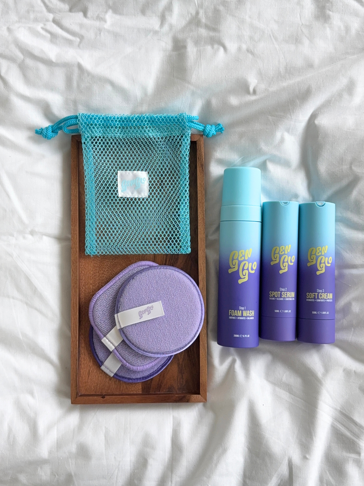 Reusable Double-Sided Cleansing Pads (Set of 2 + Wash Bag)